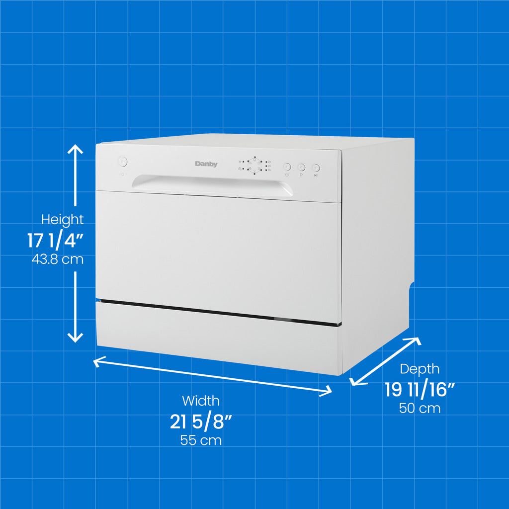 Danby 6 Place Setting Countertop Dishwasher in White - (DDW621WDB) - DANBY