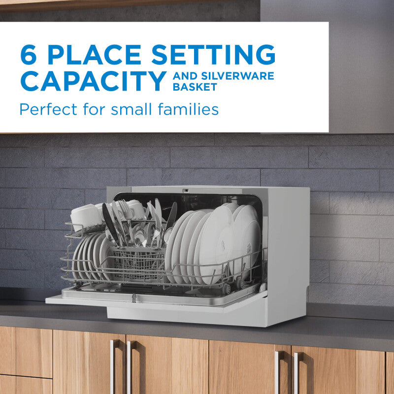 Danby 6 Place Setting Countertop Dishwasher in White - (DDW621WDB) - DANBY