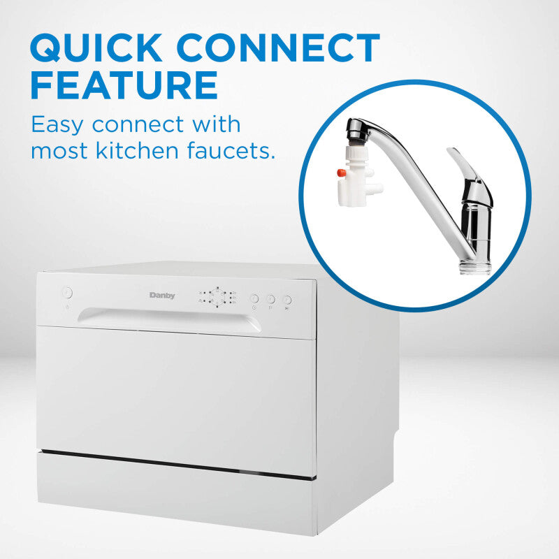 Danby 6 Place Setting Countertop Dishwasher in White - (DDW621WDB) - DANBY