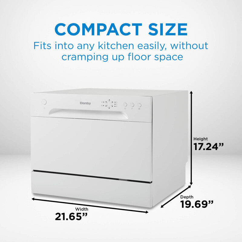 Danby 6 Place Setting Countertop Dishwasher in White - (DDW621WDB) - DANBY