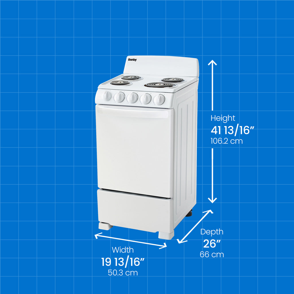 Danby 20" Wide Electric Range in White - (DER202W) - DANBY