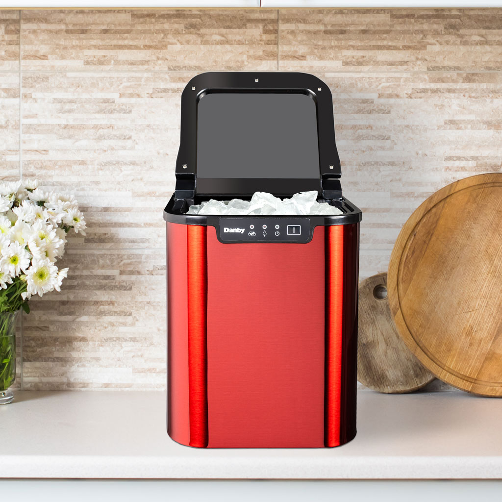 Danby 25 lbs. Countertop Ice Maker in Red - (DIM2500RDB)