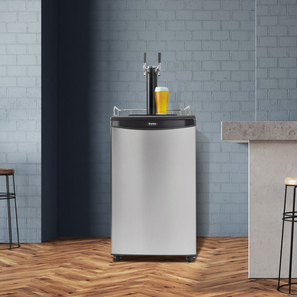 Danby 5.4 cu. ft. Dual-Tap Keg Cooler in Stainless Steel - (DKC054A1BSL2DB) - DANBY