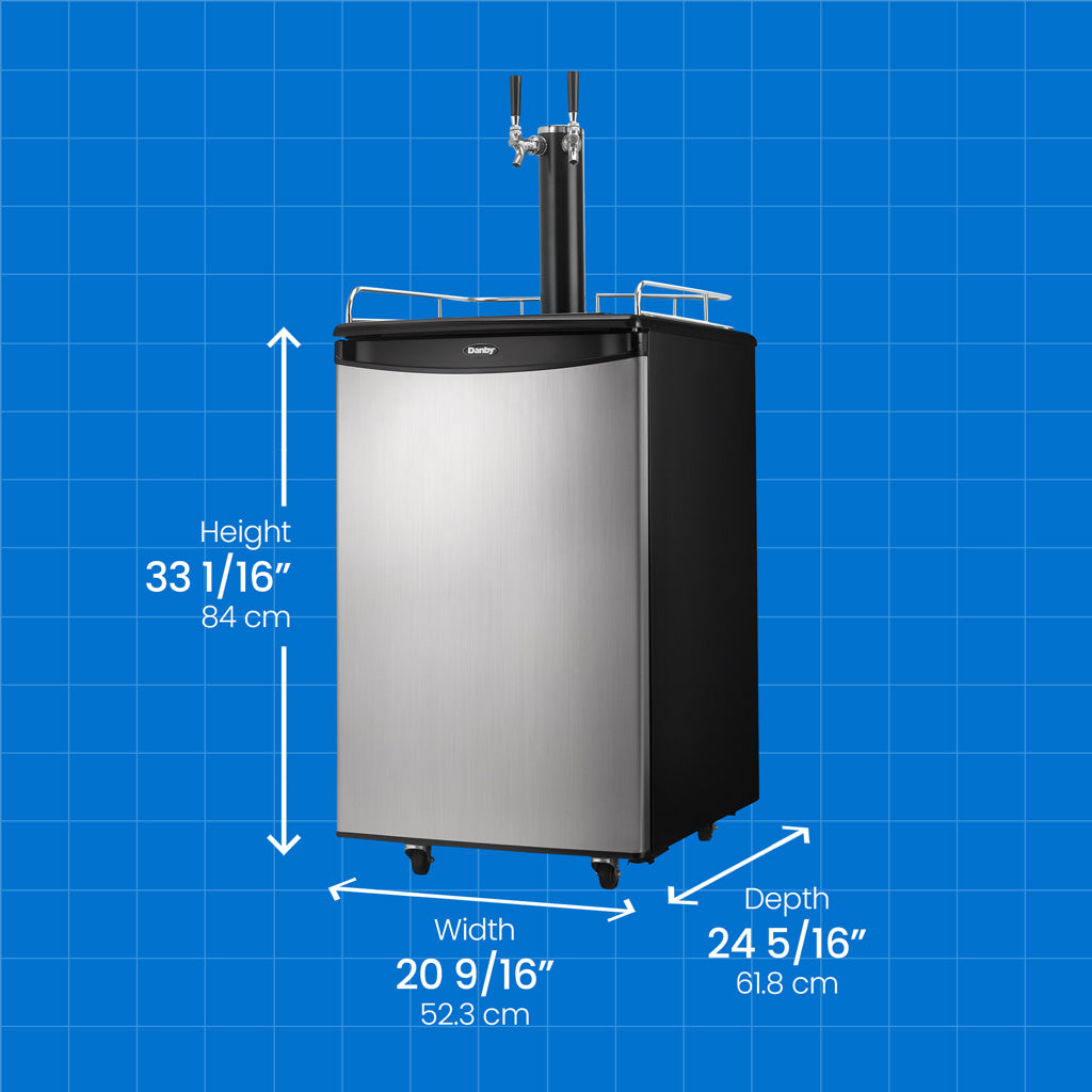 Danby 5.4 cu. ft. Dual-Tap Keg Cooler in Stainless Steel - (DKC054A1BSL2DB) - DANBY