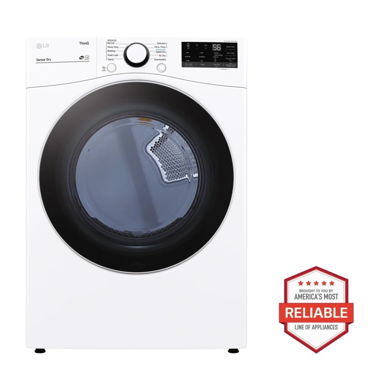 7.4 cu. ft. Ultra Large Capacity Smart wi-fi Enabled Front Load Gas Dryer with Built-In Intelligence - (DLG3601W) - LG