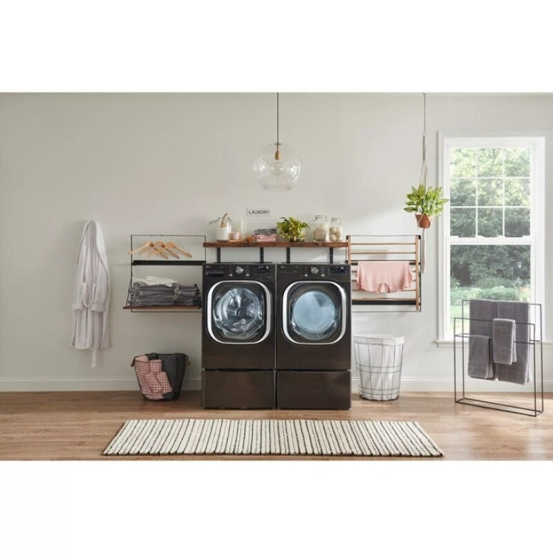 7.4 cu. ft. Ultra Large Capacity Smart wi-fi Enabled Front Load Gas Dryer with TurboSteam(TM) and Built-In Intelligence - (DLGX4501B) - LG