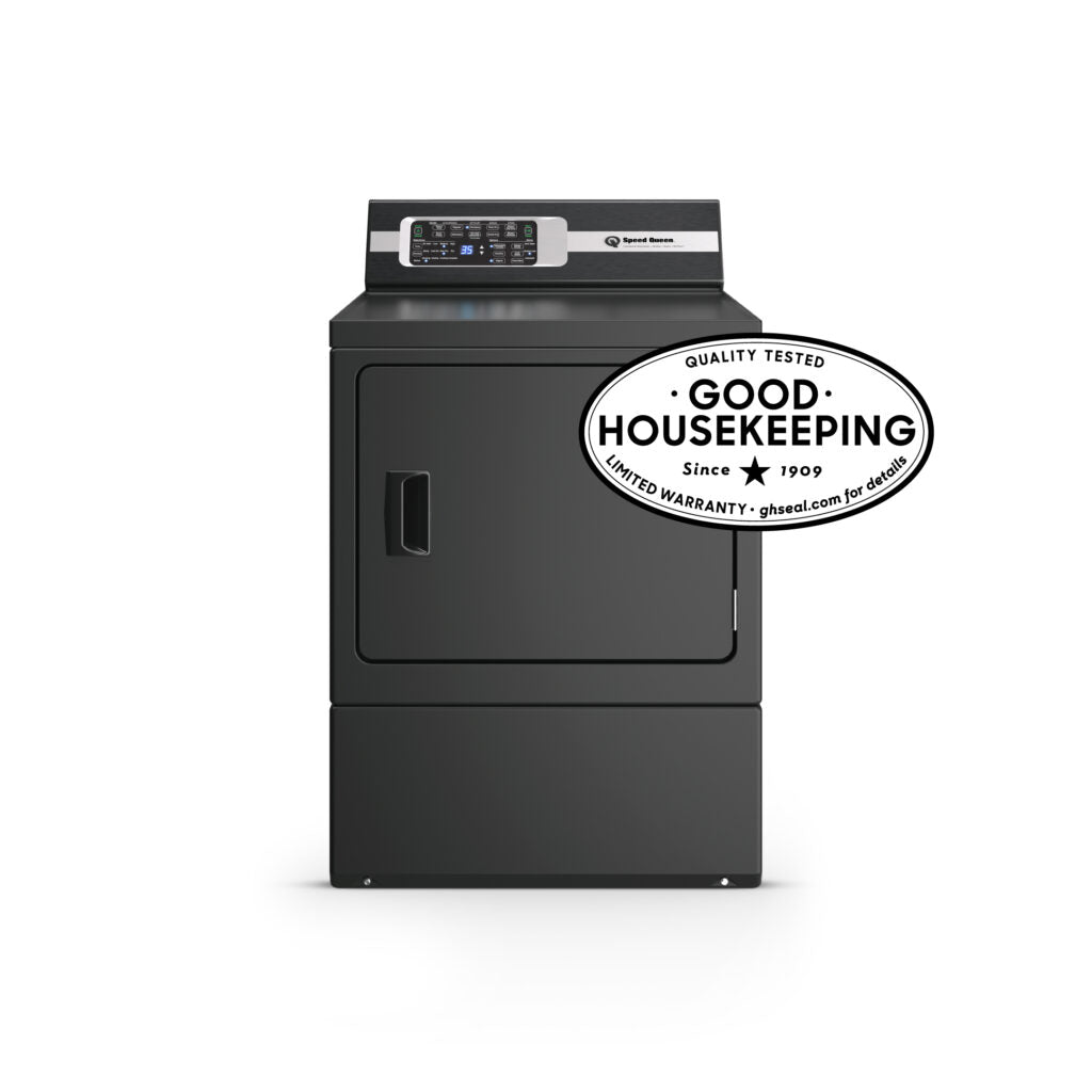 Speed Queen DR7004BE electric dryer in matte black front view