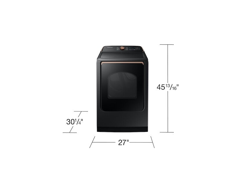 7.4 cu. ft. Smart Electric Dryer with Pet Care Dry and Steam Sanitize+ in Brushed Black - (DVE54CG7550VA3)