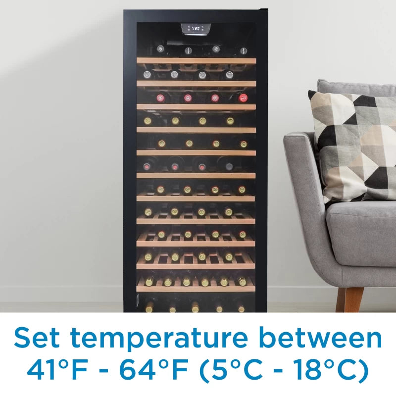 Danby 94 Bottle Free-Standing Wine Cooler in Black - (DWC94L1B) - DANBY