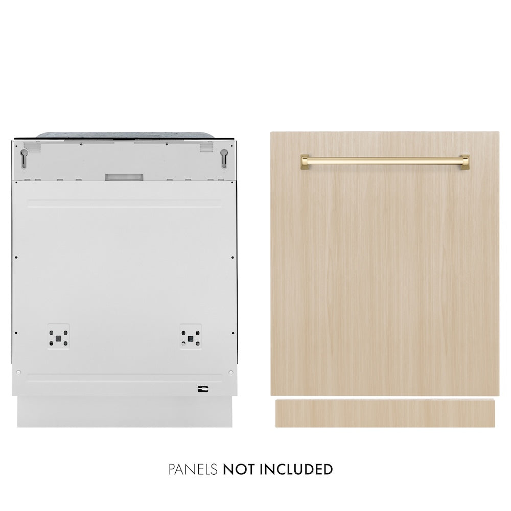 AutographEdition 24" Monument Series 3rd Rack Top Touch Control Tall Tub Dishwasher in Custom Panel Ready with Polished Gold Handle 45dBa - (DWMTZ24G) -