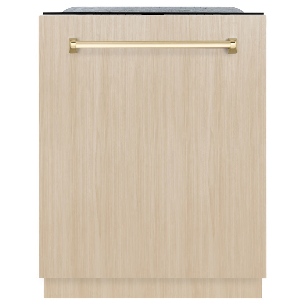 AutographEdition 24" Monument Series 3rd Rack Top Touch Control Tall Tub Dishwasher in Custom Panel Ready with Polished Gold Handle 45dBa - (DWMTZ24G) -