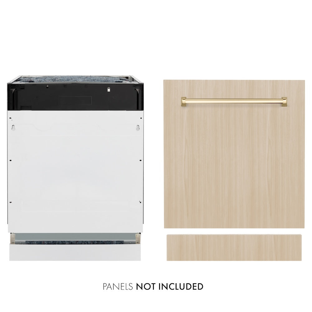 AutographEdition 24" Tallac Series 3rd Rack Top Control Built-In Tall Tub Dishwasher in Custom Panel Ready with Polished Gold Handle 51dBa - (DWVZ24G) -