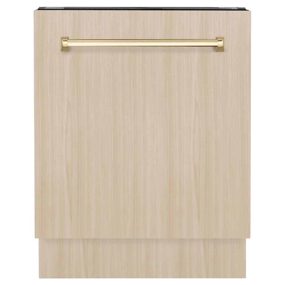 AutographEdition 24" Tallac Series 3rd Rack Top Control Built-In Tall Tub Dishwasher in Custom Panel Ready with Polished Gold Handle 51dBa - (DWVZ24G) -