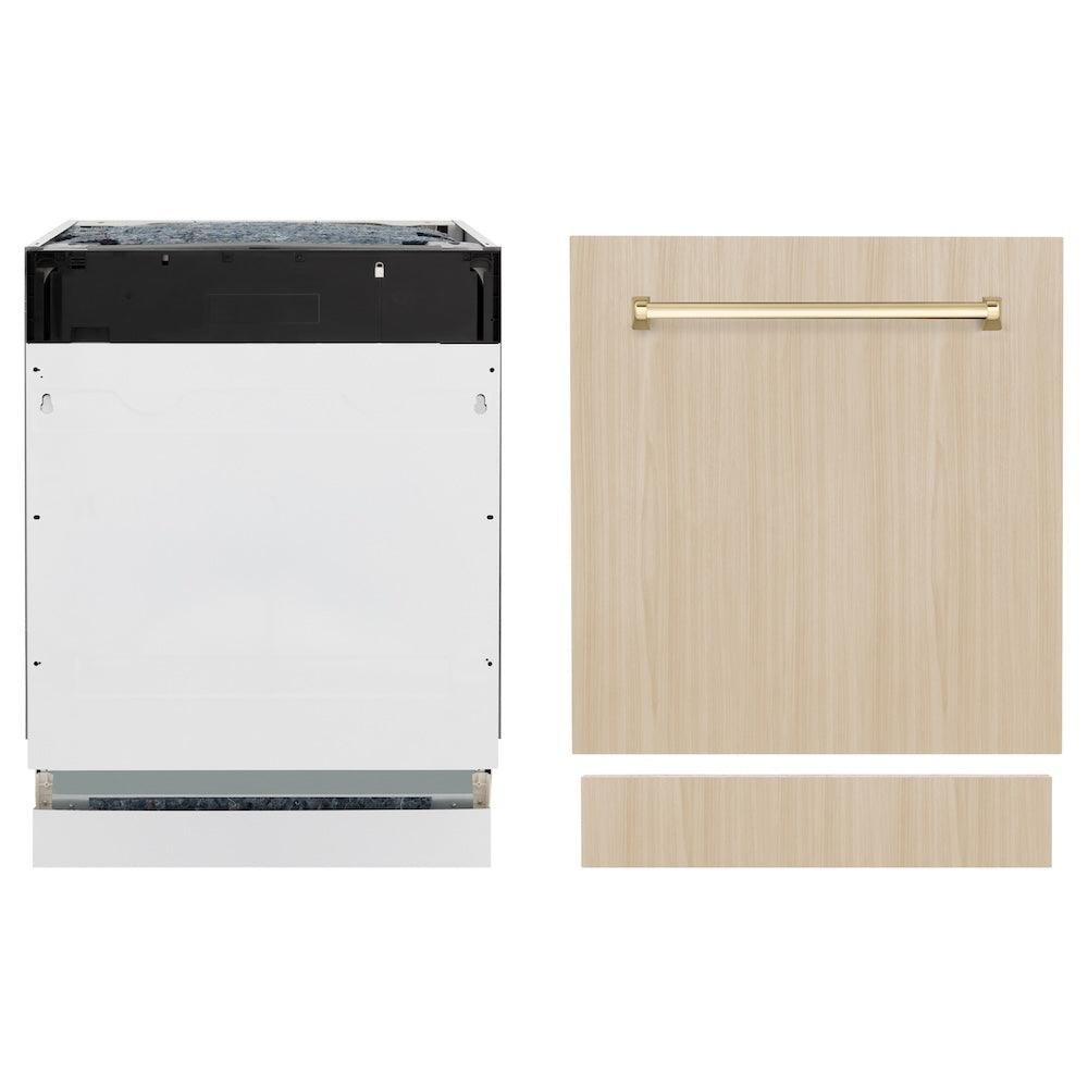 AutographEdition 24" Tallac Series 3rd Rack Top Control Built-In Tall Tub Dishwasher in Custom Panel Ready with Polished Gold Handle 51dBa - (DWVZ24G) -