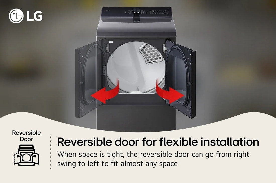 LG DLE8200L electric dryer features infographic