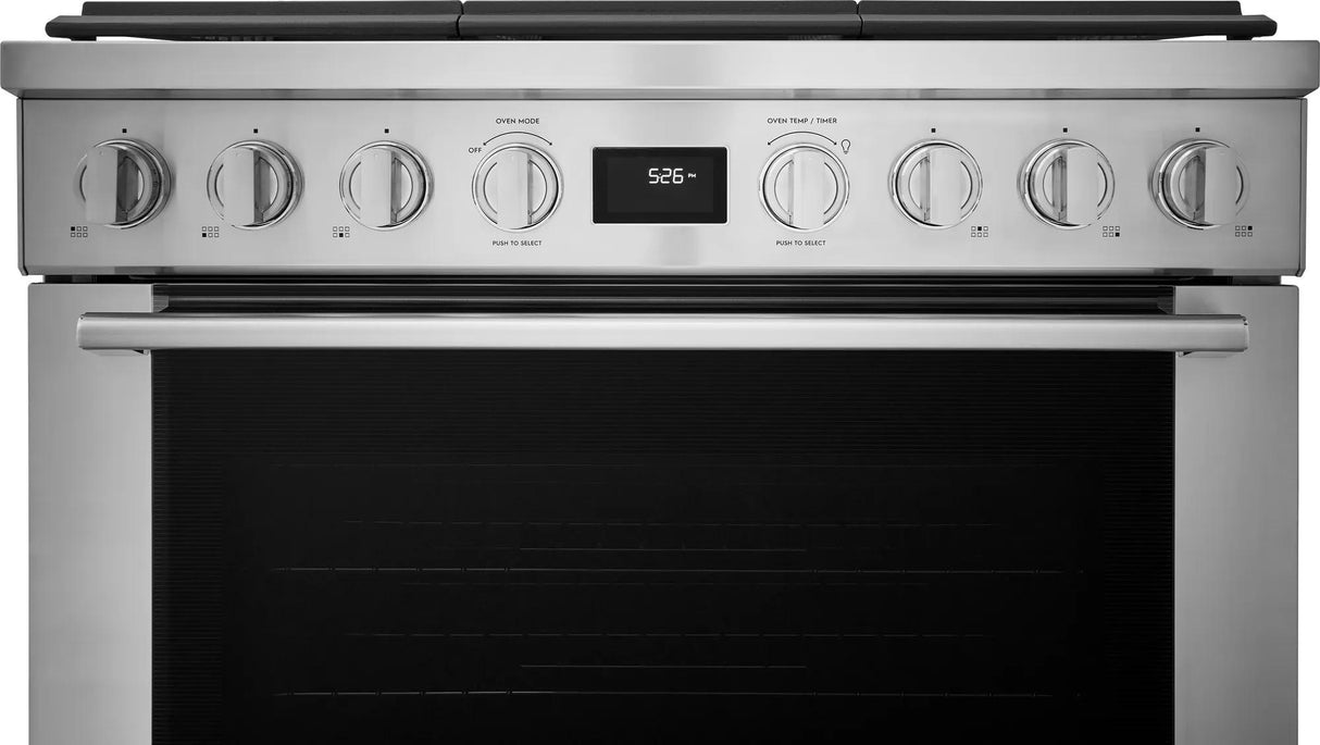 Electrolux 36" Front Control Freestanding Gas Range with Convection, 6 Burners, Stainless Steel - ECFG3668AS