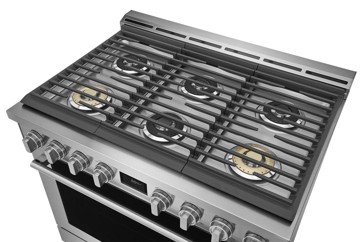 Electrolux 36" Front Control Freestanding Gas Range with Convection, 6 Burners, Stainless Steel - ECFG3668AS