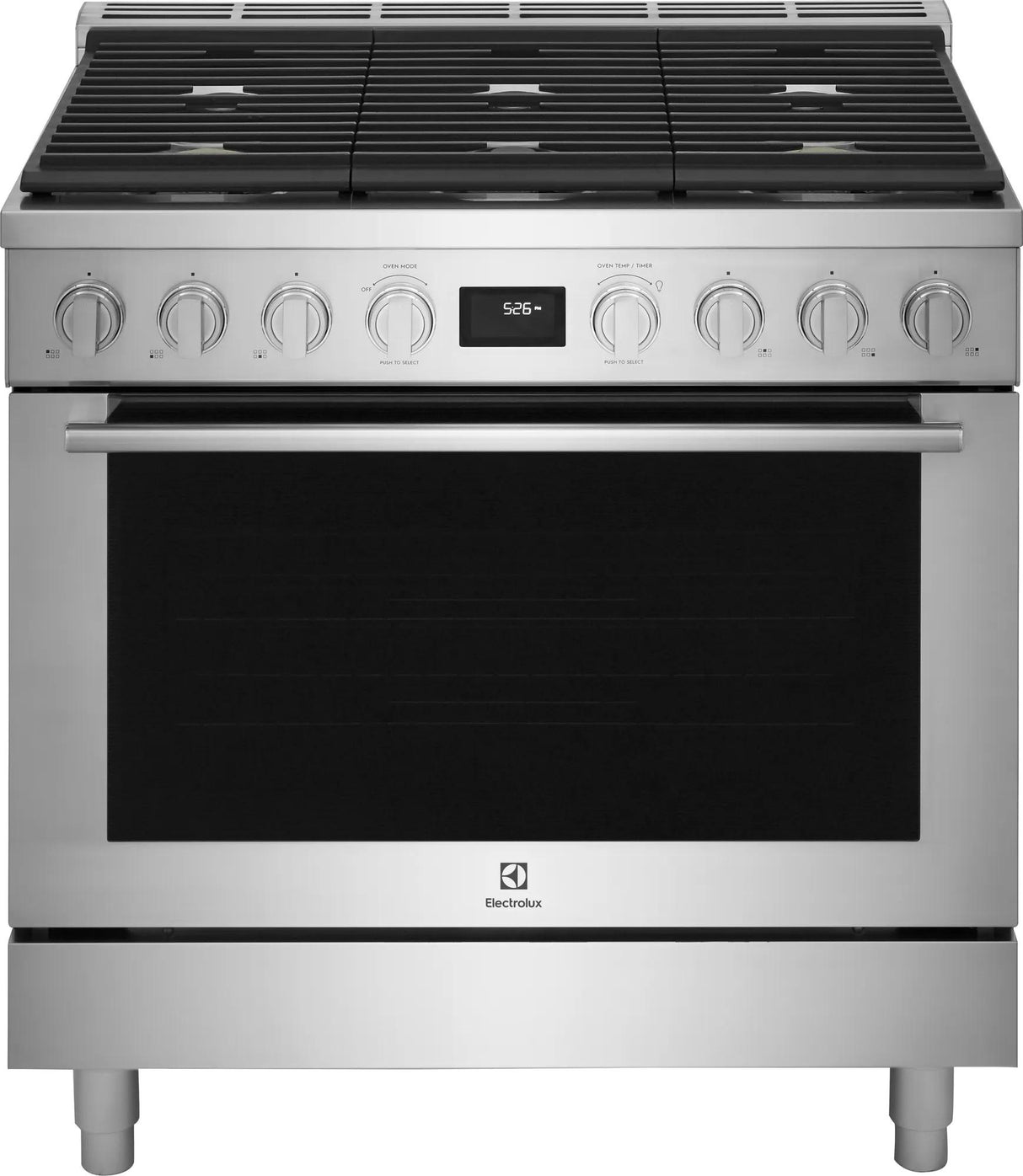 Electrolux 36" Front Control Freestanding Gas Range with Convection, 6 Burners, Stainless Steel - ECFG3668AS