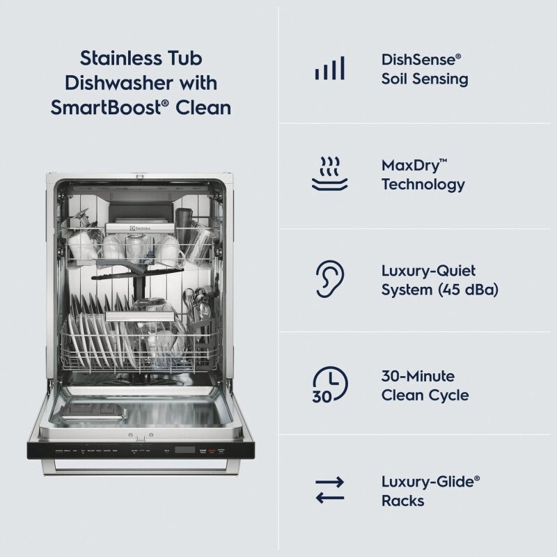 24" Stainless Steel Tub Built-In Dishwasher with SmartBoost - (EDSH4944BS) -