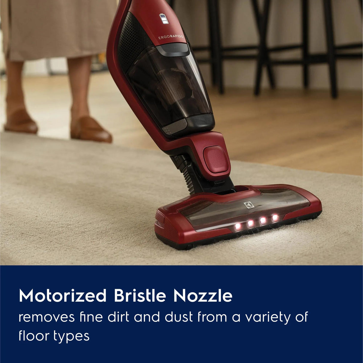Electrolux Ergorapido Pet Cordless 2-in-1 Stick & Handheld Vacuum, Chili Red