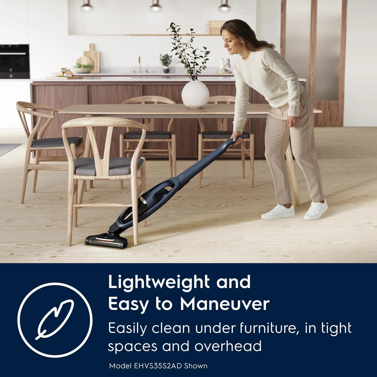 Electrolux WellQ7 Cordless 2-in-1 Stick & Handheld Vacuum, 50-Min Runtime, Denim Blue