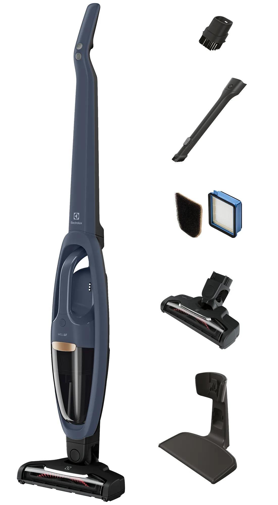 Electrolux WellQ7 Cordless 2-in-1 Stick & Handheld Vacuum, 50-Min Runtime, Denim Blue