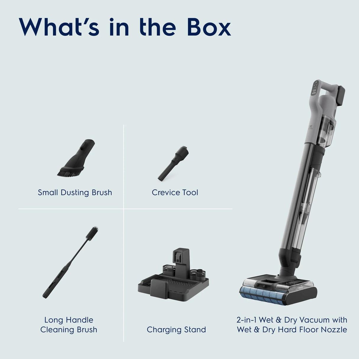 Electrolux 2-in-1 Cordless Wet & Dry Vacuum with Self-Clean & LED Display, Urban Grey