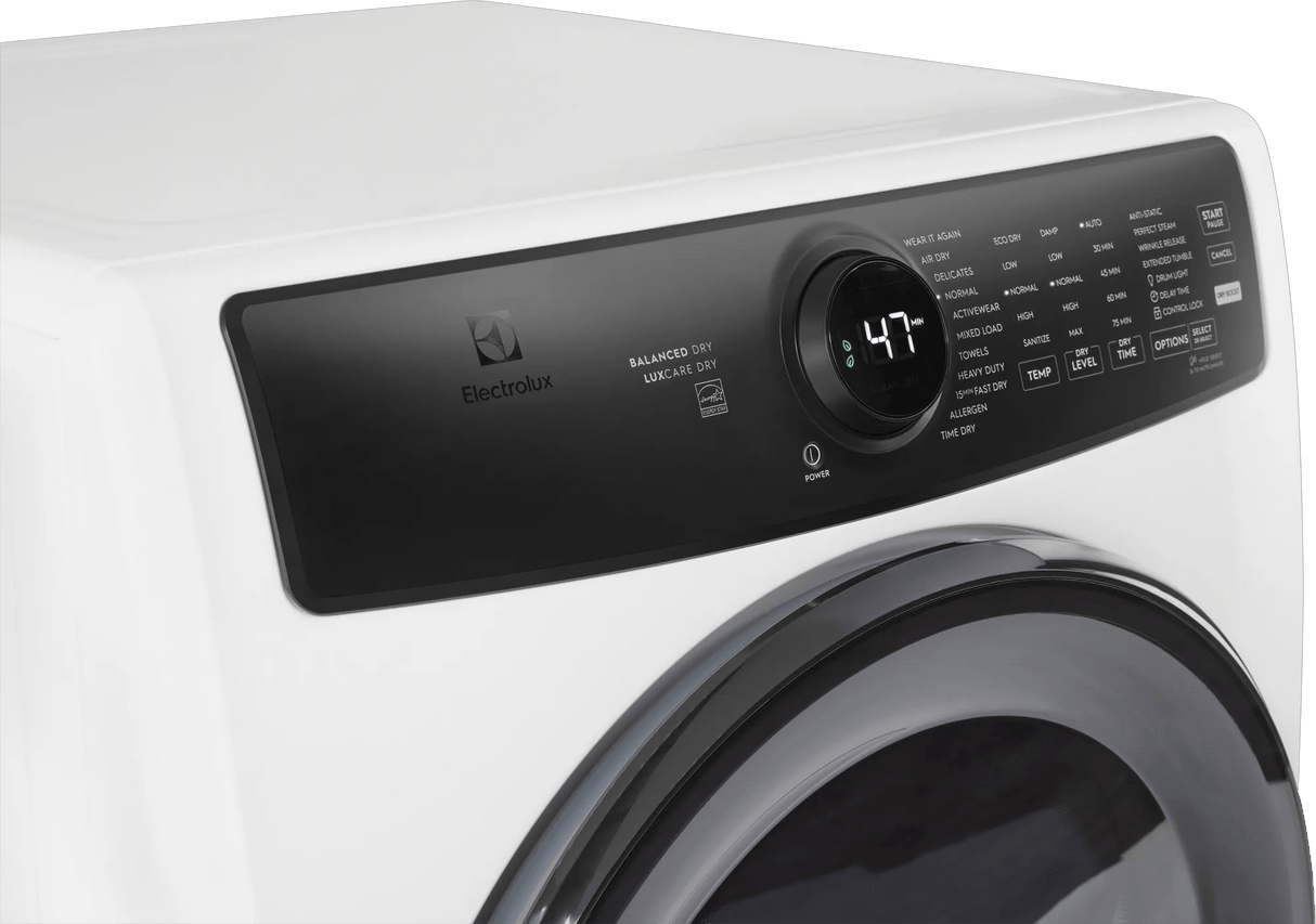 Electrolux 700 Series 8.0 Cu. Ft. Front Load Electric Dryer with Perfect Steam, Balanced Dry & Instant Refresh, Matte White