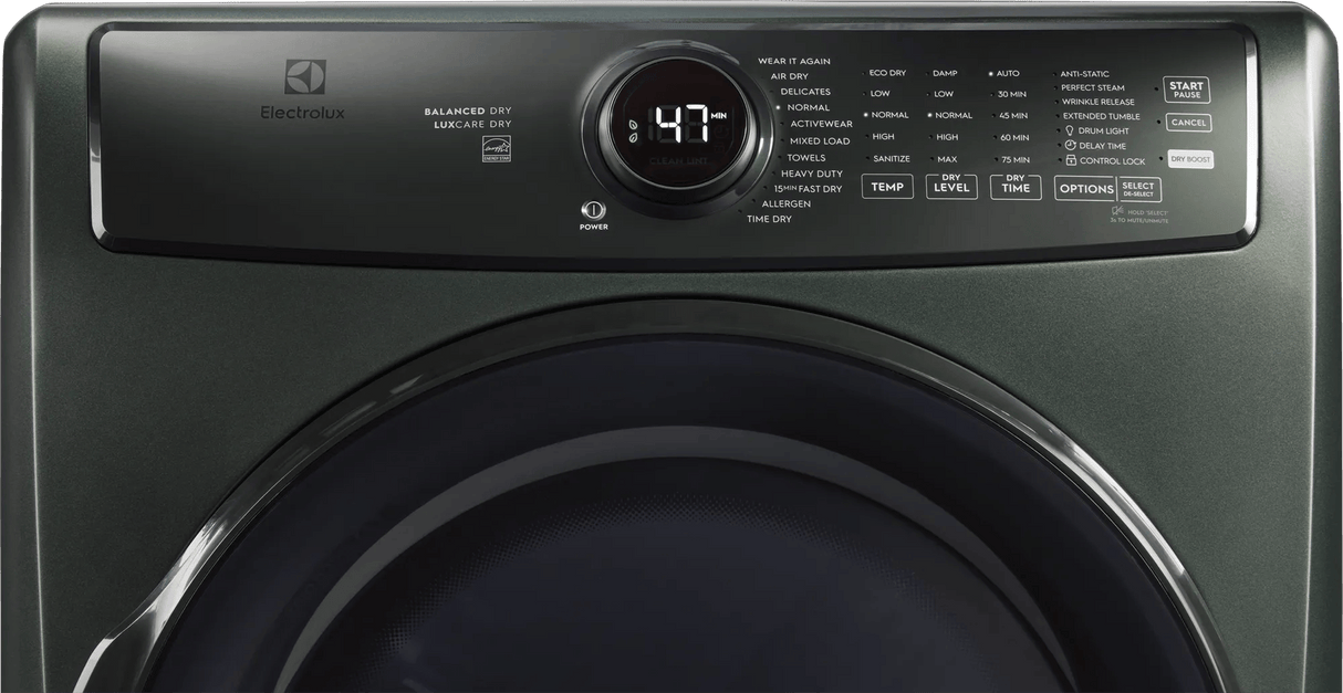 Electrolux 700 Series 8.0 Cu. Ft. Front Load Gas Dryer with Perfect Steam, LuxCare Dry & Instant Refresh, Alpine Green
