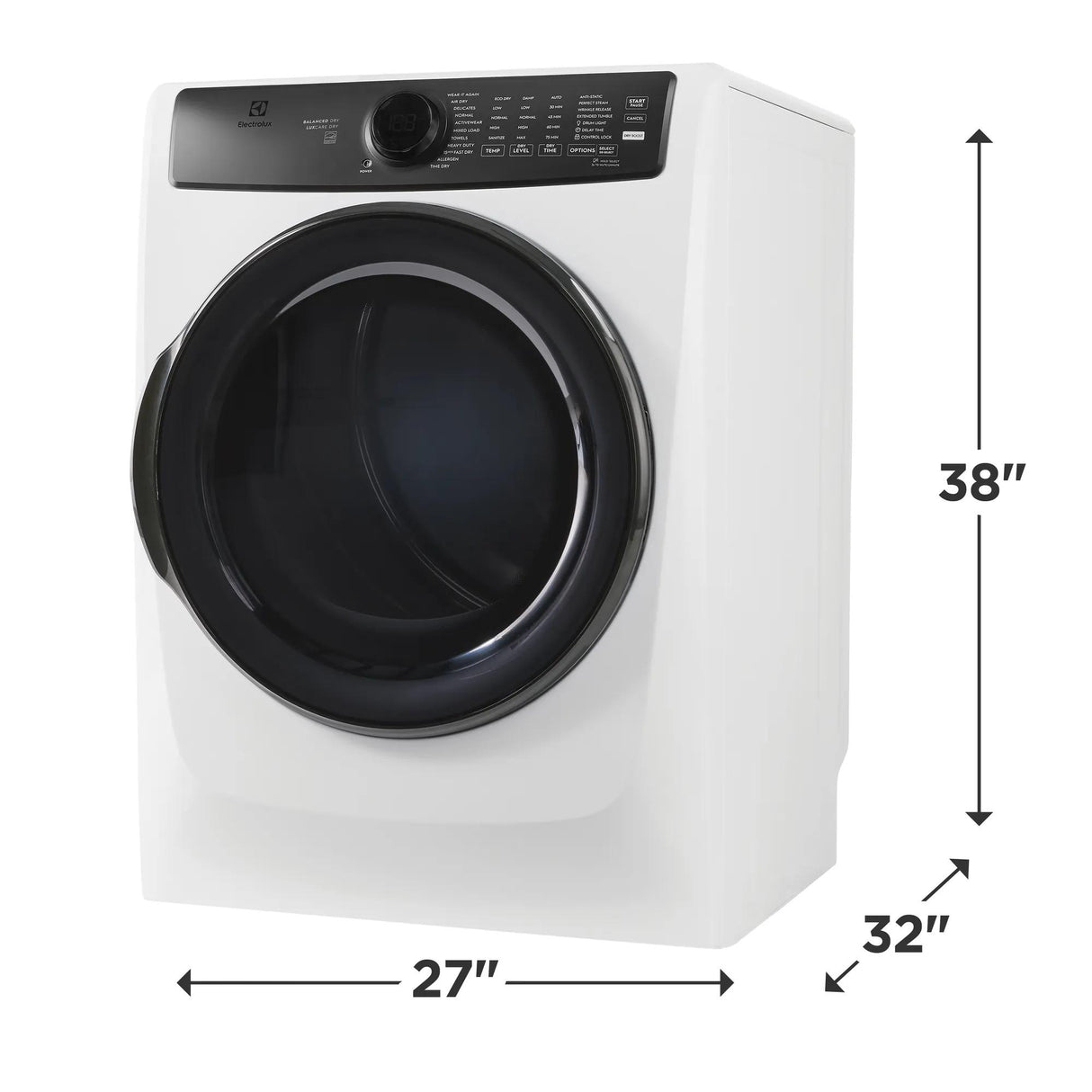 Electrolux 700 Series 8.0 Cu. Ft. Front Load Gas Dryer with Perfect Steam, LuxCare Dry & Instant Refresh, Matte White