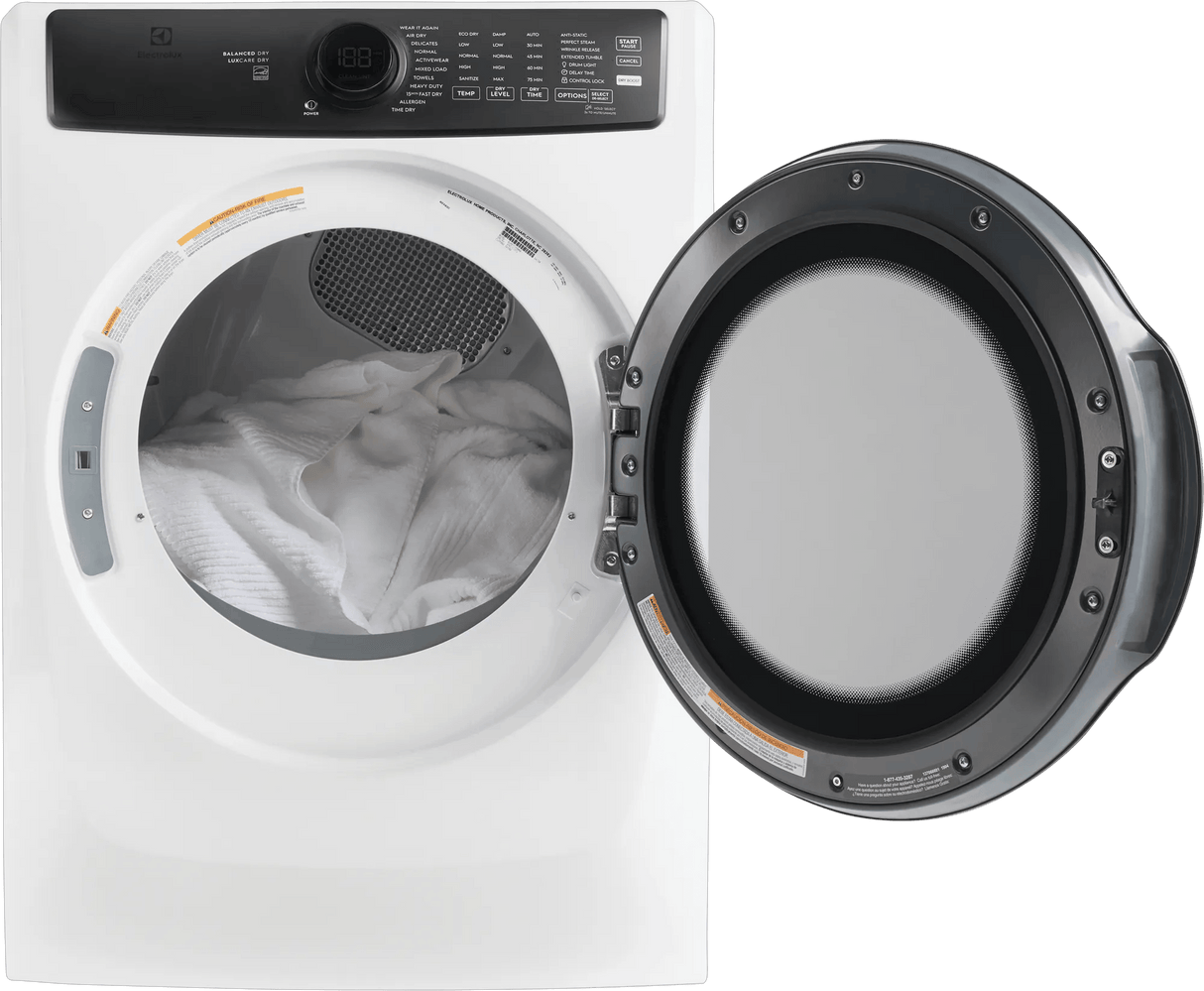Electrolux 700 Series 8.0 Cu. Ft. Front Load Gas Dryer with Perfect Steam, LuxCare Dry & Instant Refresh, Matte White