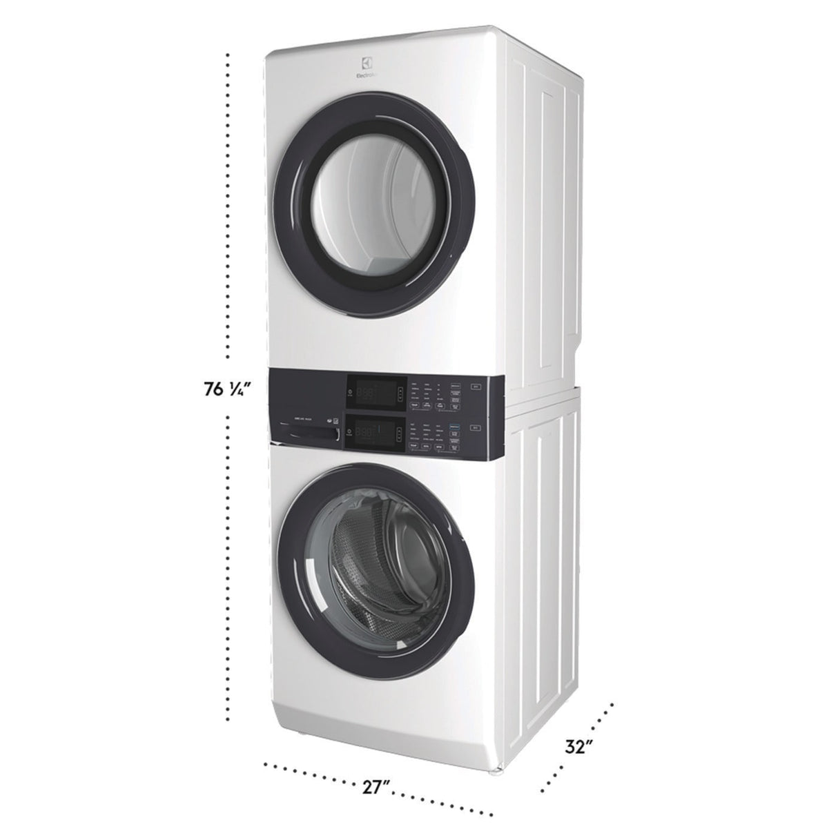 Electrolux Laundry Tower(TM) Single Unit Front Load 4.4 Cu. Ft. Washer & 8 Cu. Ft. Gas Dryer - (ELTG7300AW) - ELECTROLUX