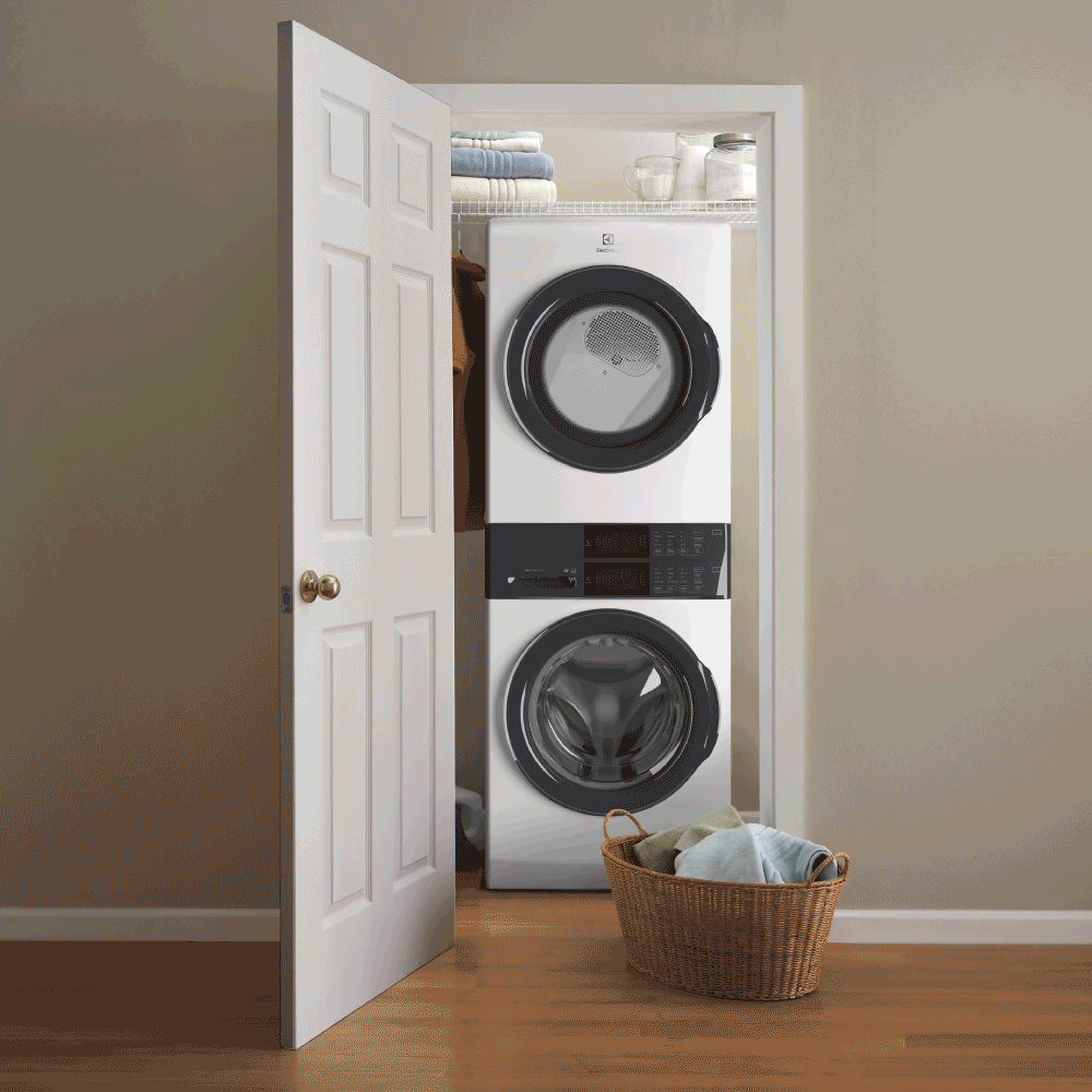 Electrolux Laundry Tower(TM) Single Unit Front Load 4.4 Cu. Ft. Washer & 8 Cu. Ft. Gas Dryer - (ELTG7300AW) - ELECTROLUX