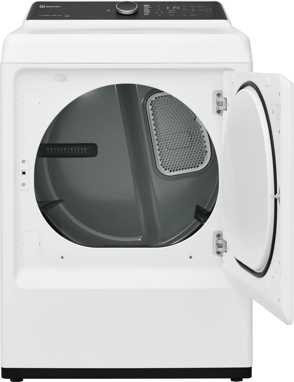 Electrolux ELVE7400AW electric dryer - door open showing drum