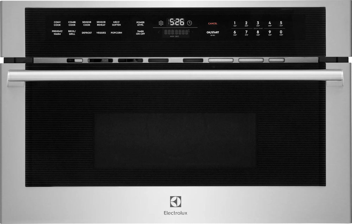 Electrolux 30" Built-In Convection Microwave Oven with Drop-Down Door, 1.6 Cu. Ft., Stainless Steel