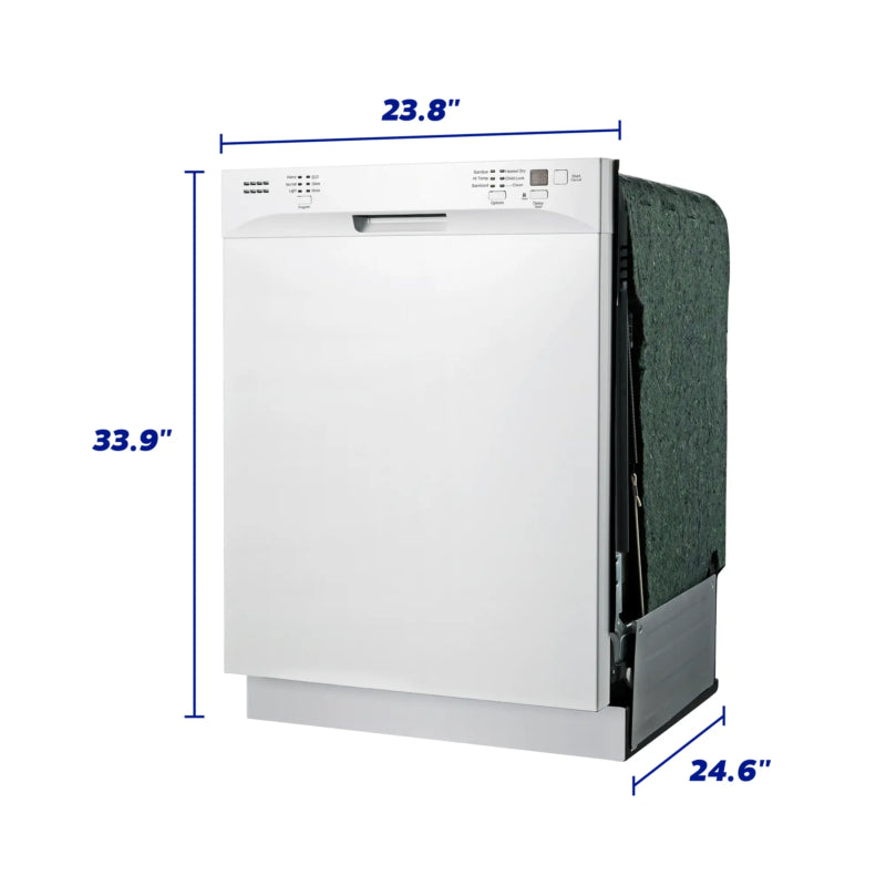 Element 24 Front Control Built-In Dishwasher - White (ENB6632PEBW) - (ENB6632PEBW) - ELEMENT APPLIANCE