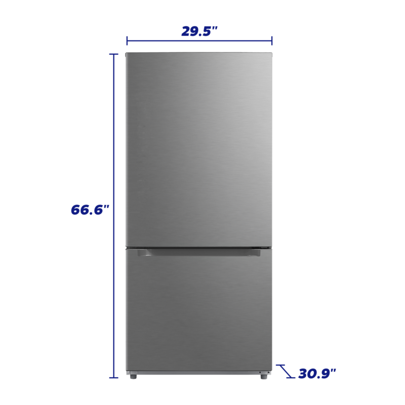 Element 18.7 cu. ft. Bottom Freezer Refrigerator - Stainless Steel - (ERBM19CBS) - ELEMENT APPLIANCE