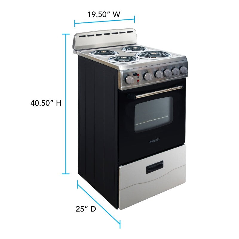 20" Electric Range - (ERU200P3S) - AVANTI