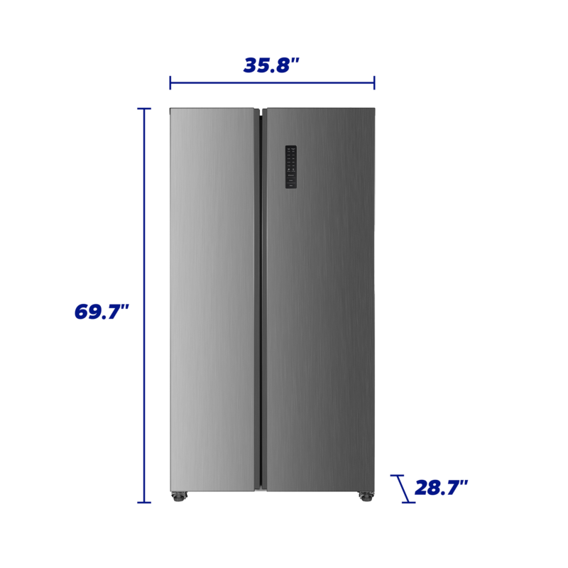 Element 21.4 cu. ft. Side-by-Side Refrigerator - Stainless Steel - (ERX21FDS) - ELEMENT APPLIANCE