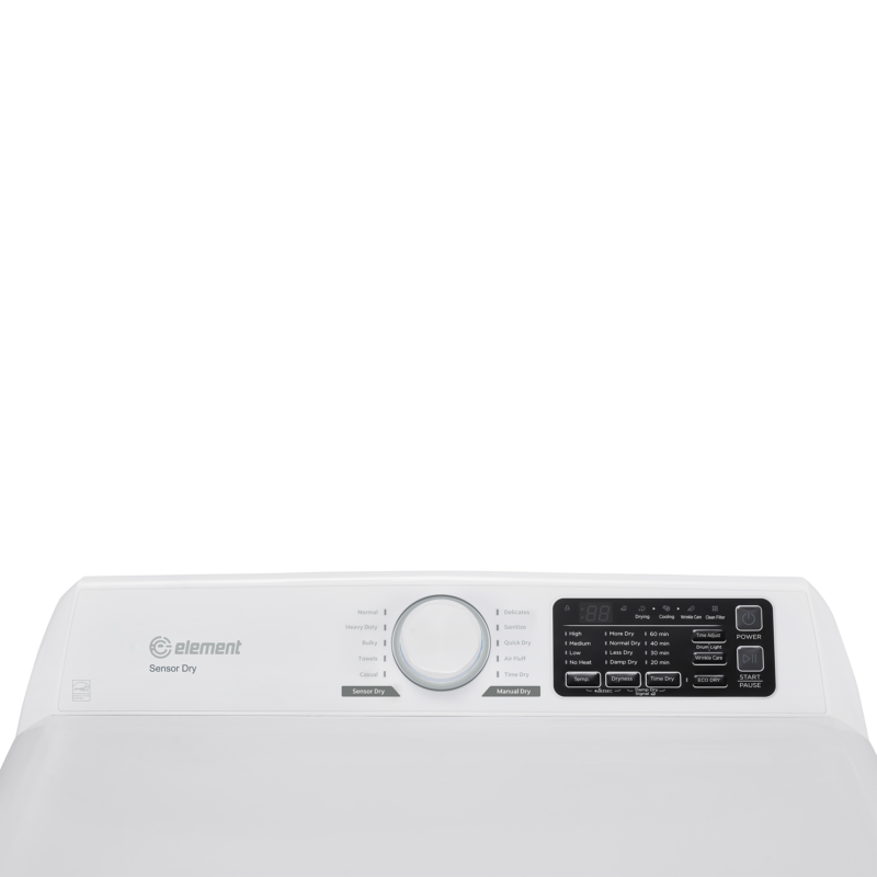 Element 7.5 cu. ft. Gas Dryer - White, ENERGY STAR (ETD7527GBW) - (ETD7527GBW) - ELEMENT APPLIANCE