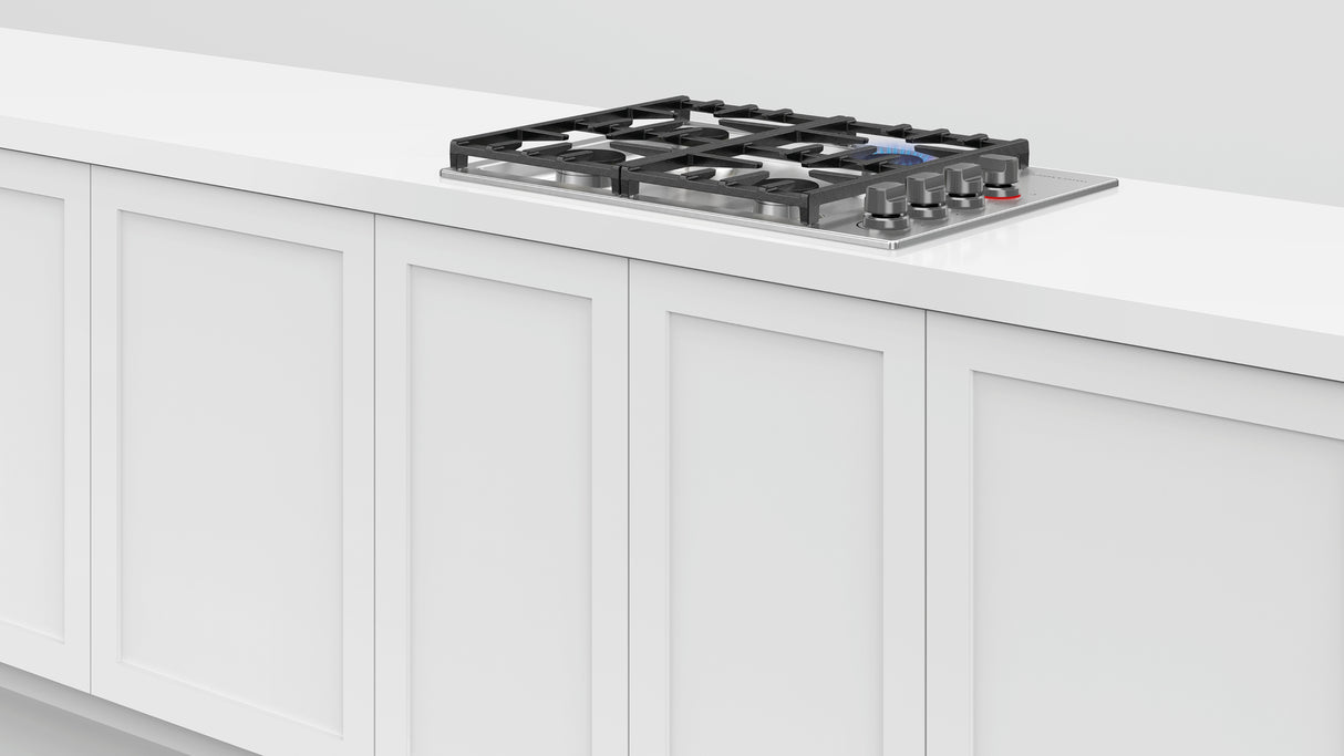 Fisher & Paykel CDV3-304H-N 30-inch Gas Cooktop - Angled Kitchen Install