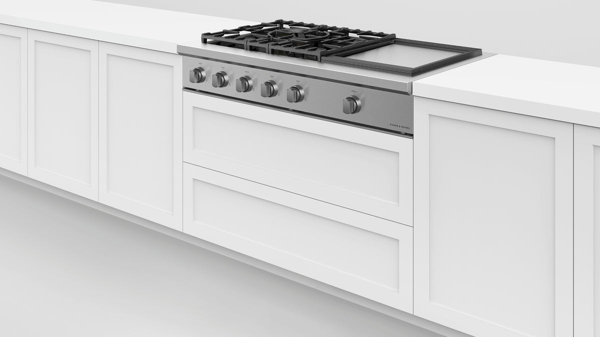 Fisher & Paykel CPV3-485GD-N Professional Rangetop installed in modern kitchen