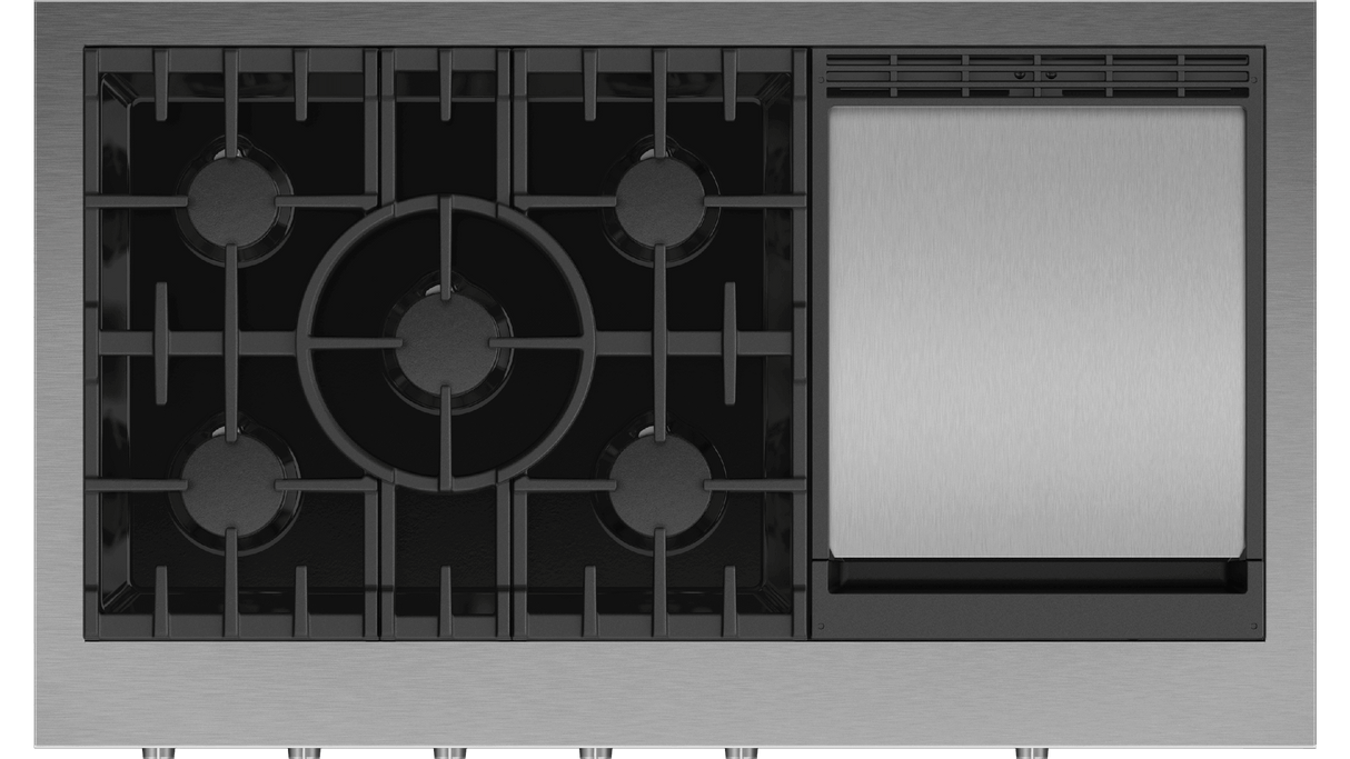 Fisher & Paykel CPV3-485GD-L Professional Rangetop top surface detail