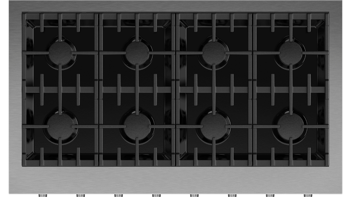 Fisher & Paykel CPV3-488-L Professional Rangetop top surface detail