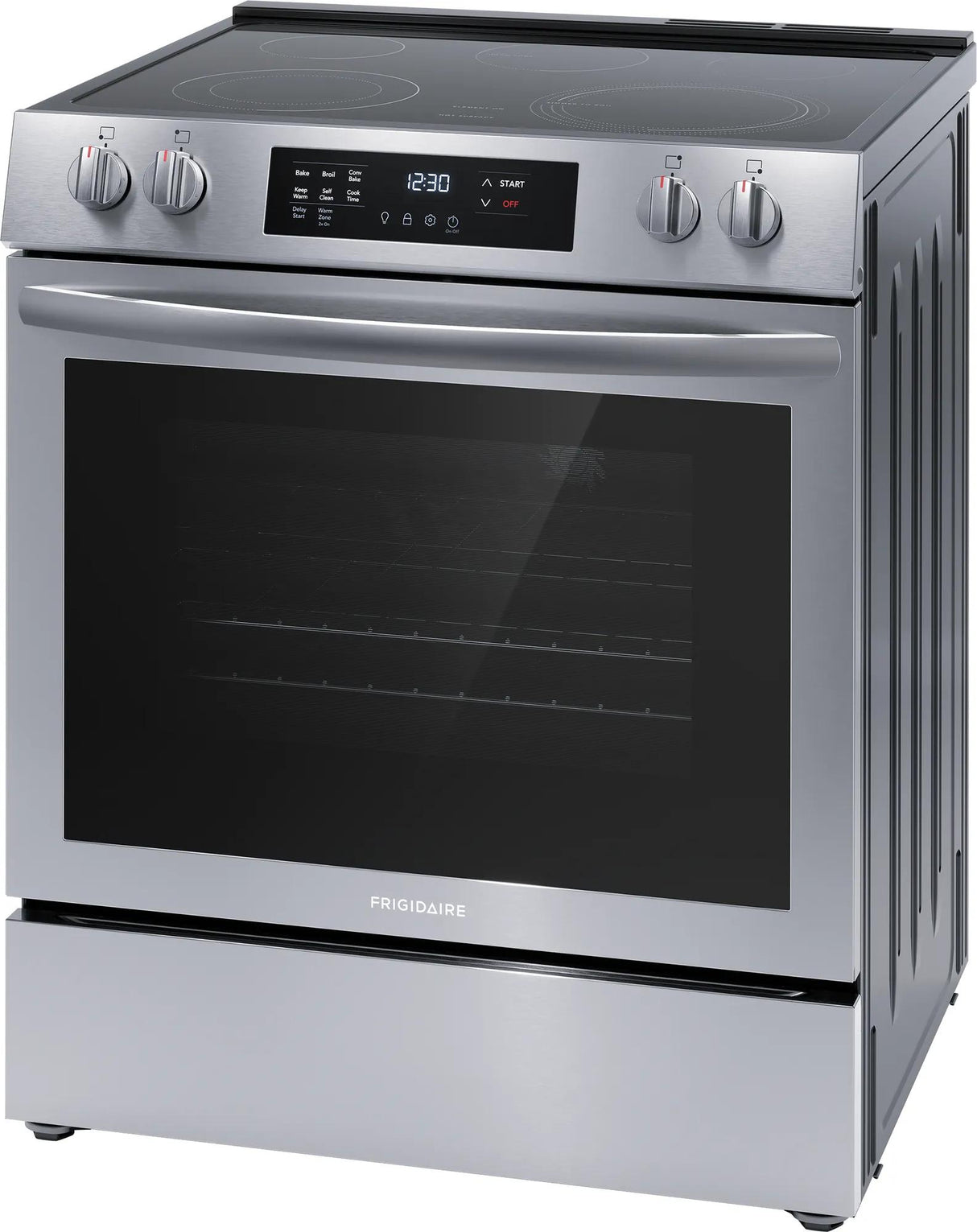 Frigidaire 30" Front Control Freestanding Electric Range with Convection & Self-Clean, 5.3 Cu. Ft., Stainless Steel - FCFE308LAF