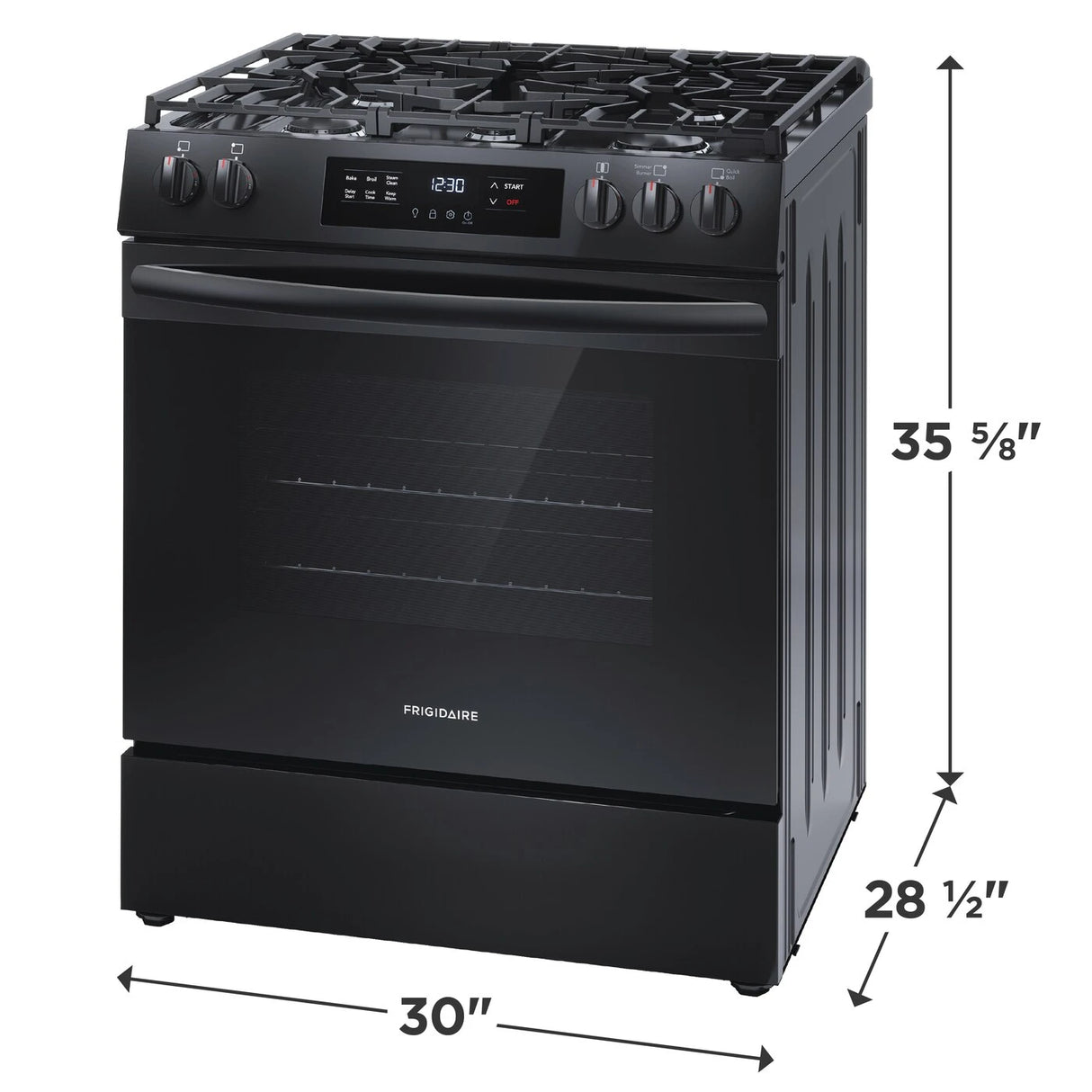 Frigidaire 30" Front Control Gas Range with Quick Boil - (FCFG3062AB) - FRIGIDAIRE