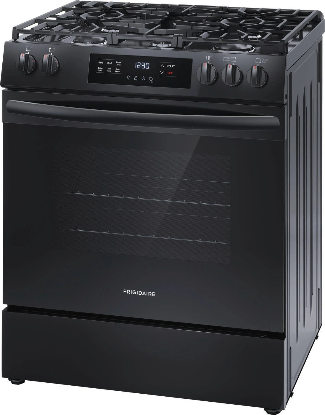 Frigidaire 30" Front Control Gas Range with Quick Boil - (FCFG3062AB) - FRIGIDAIRE