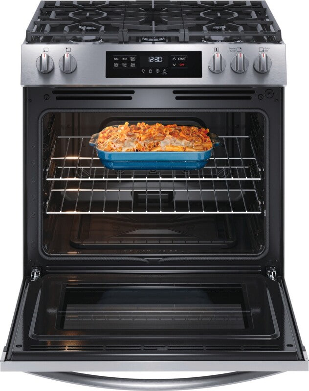 Frigidaire 30" Front Control Gas Range with Quick Boil - (FCFG3062AS) - FRIGIDAIRE