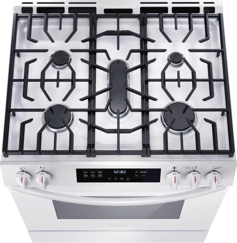 Frigidaire 30" Front Control Gas Range with Quick Boil - (FCFG3062AW) - FRIGIDAIRE