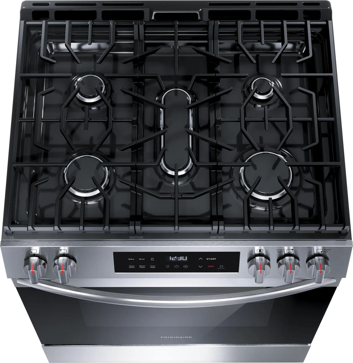 Frigidaire 30" Front Control Freestanding Gas Range with Air Fry, 5.1 Cu. Ft., Stainless Steel - FCFG3082BS